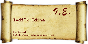 Ivák Edina névjegykártya
